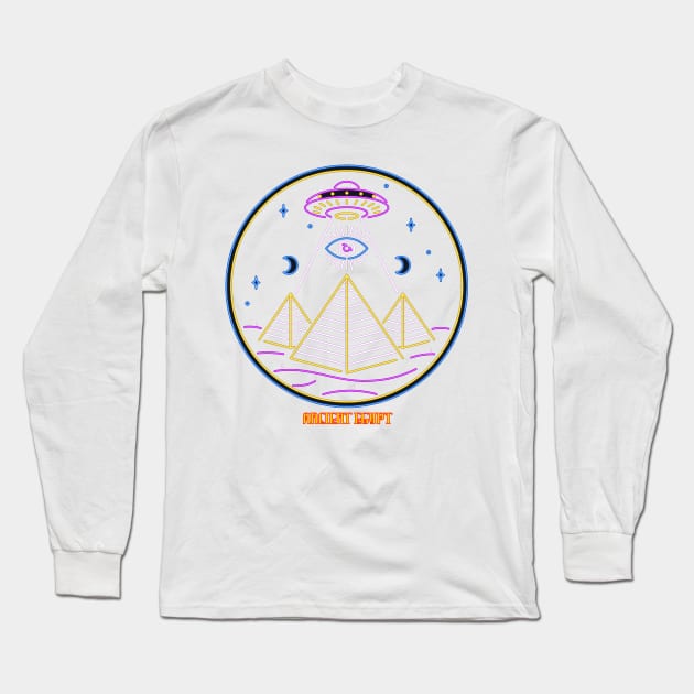 UFO ancient Egypt Long Sleeve T-Shirt by G4M3RS